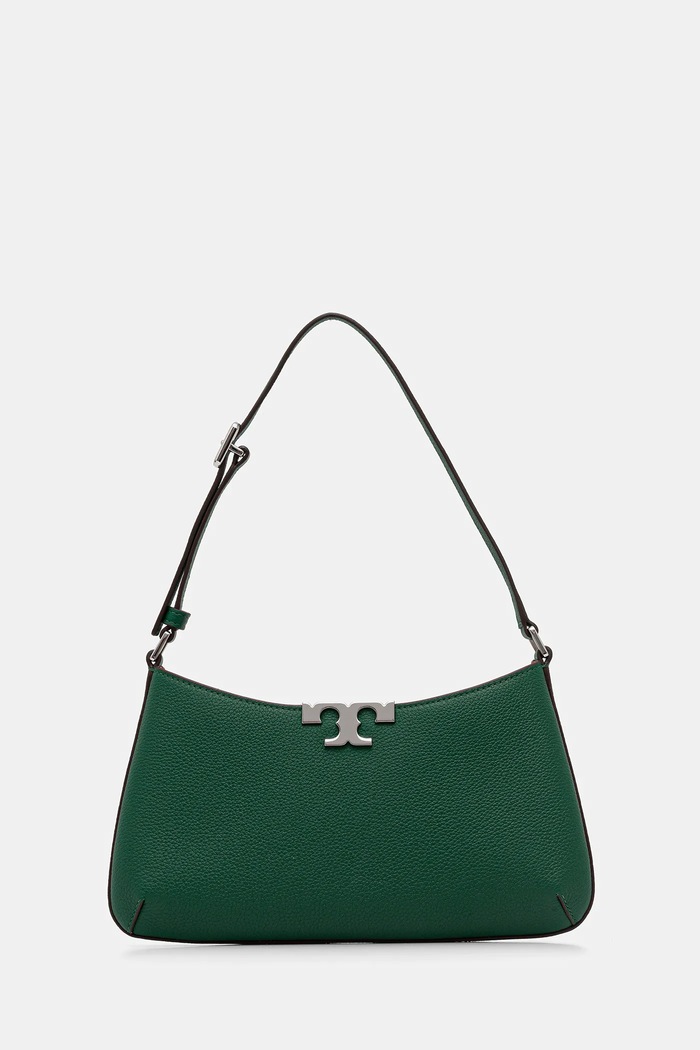 Pamučna torba Tory Burch Eleanor Soft Slim bez uzorka zelena 174850.301