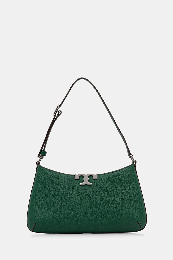 Pamučna torba Tory Burch Eleanor Soft Slim bez uzorka zelena 174850.301