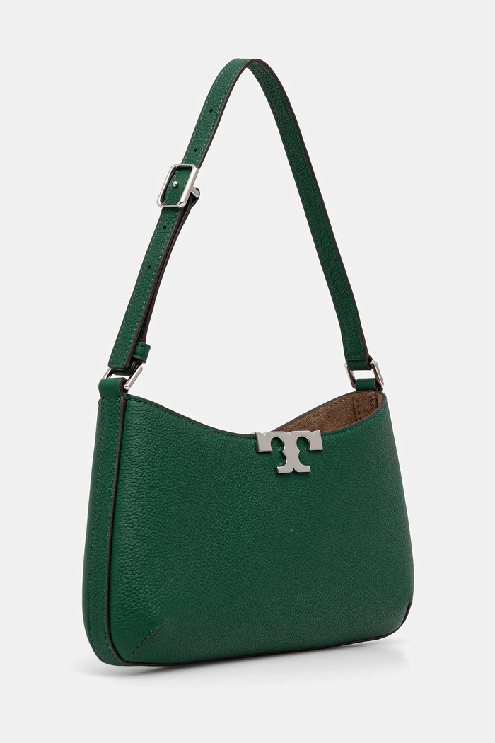 Pamučna torba Tory Burch Eleanor Soft Slim 174850.301 zelena AW25