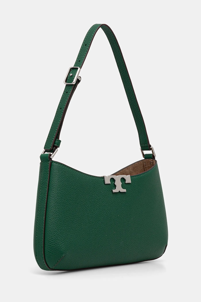 Pamučna torba Tory Burch Eleanor Soft Slim 174850.301 zelena AW25