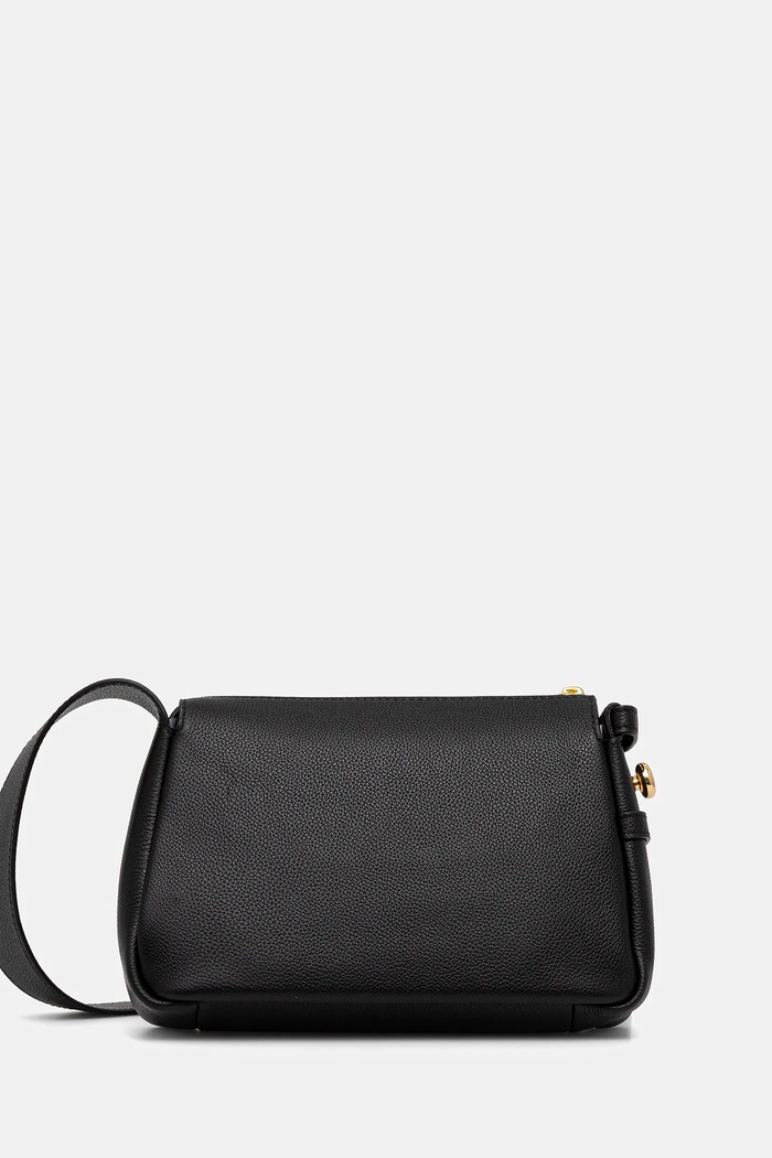 Кожена чанта Tory Burch Romy Small Shoulder гладка кожа черен 176674.001