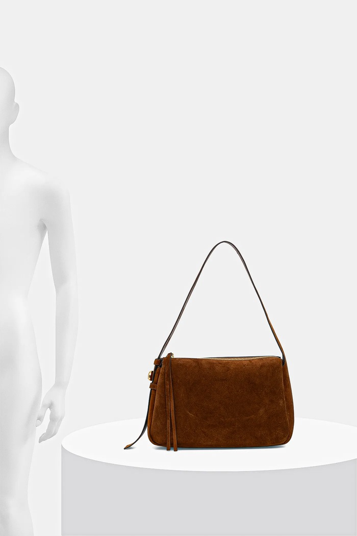 Τσάντα σουέτ Tory Burch Romy Suede Shoulder 177365.200