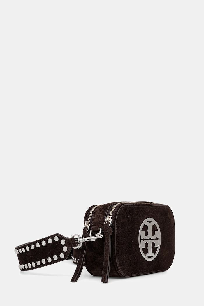Kožna torba Tory Burch Miller Suede Mini 174301.201 smeđa AW25