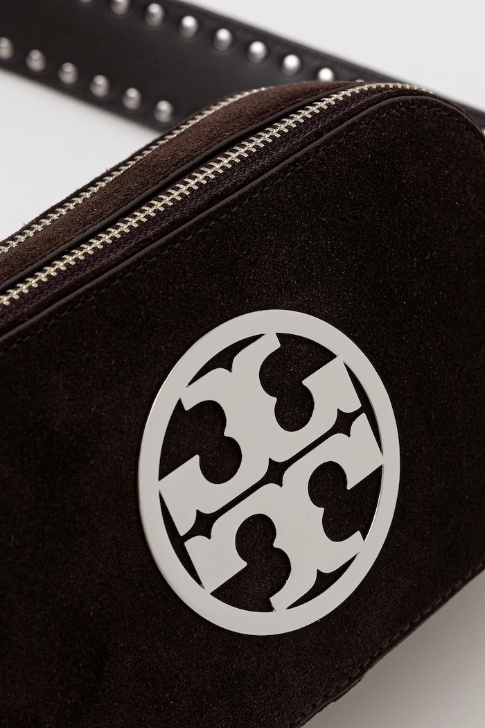 Kožna torba Tory Burch Miller Suede Mini smeđa 174301.201