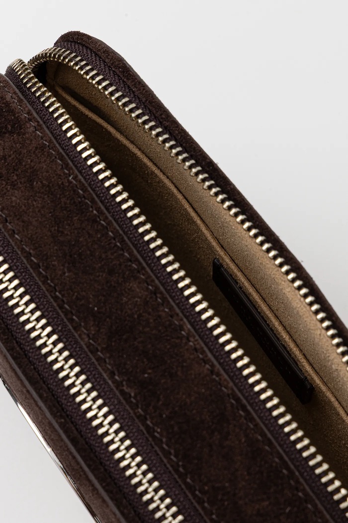Kožna torba Tory Burch Miller Suede Mini 174301.201 smeđa