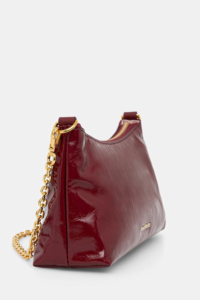 Coccinelle Geantă de piele AURA E5.THJ.55.01.01 burgundia AW25