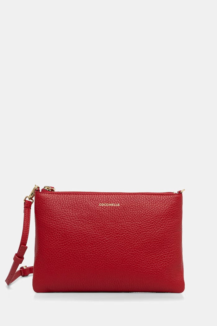 Coccinelle torebka crossbody damska skórzana BEST CROSSBODY czerwony E5.MMA.55.F5.01
