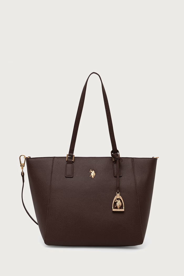 U.S. Polo Assn. Torebka shopper damska z imitacji skóry Jones brązowy BIUJE8908WVP