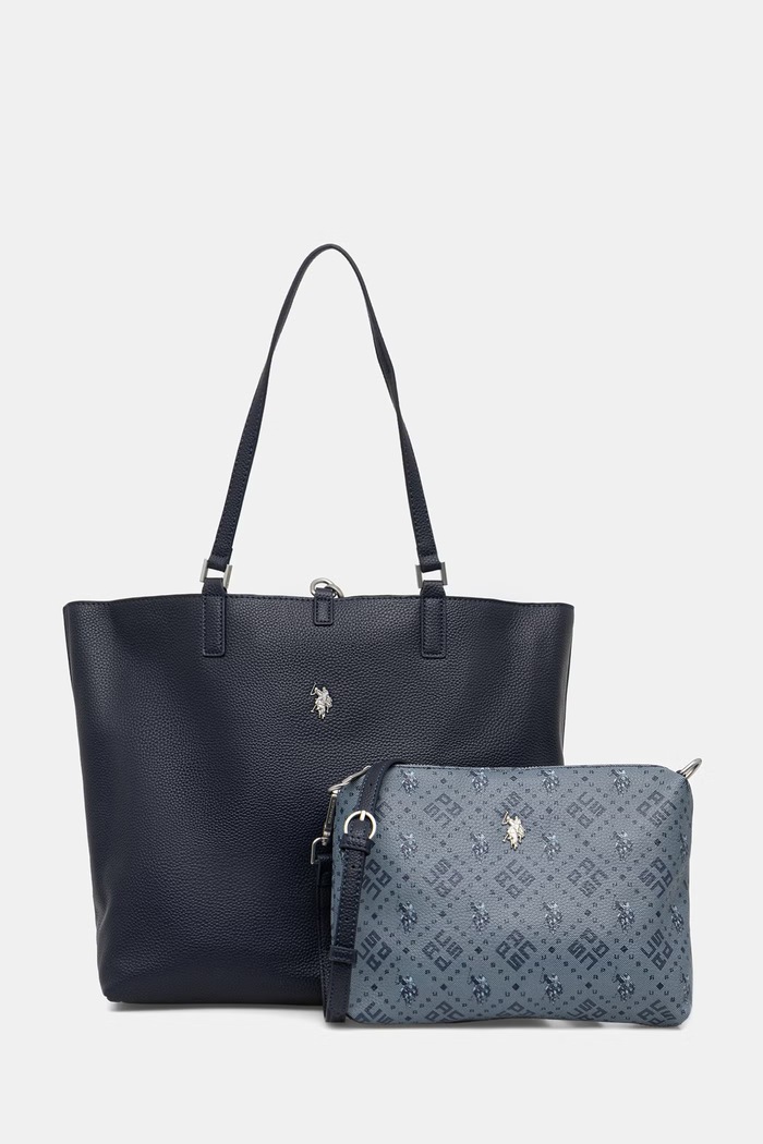 Obojstranná kabelka U.S. Polo Assn. Malibu vzorovaný tmavomodrá BEUM08706WVP
