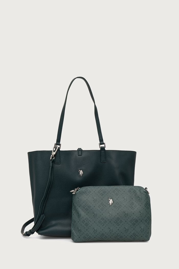 U.S. Polo Assn. Torebka dwustronna damska z imitacji skóry Malibu zielony BEUM08706WVP