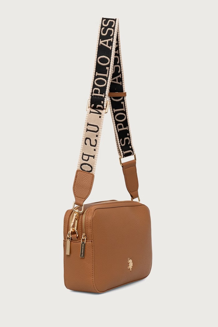 Akcesoria U.S. Polo Assn. Torebka crossbody damska z imitacji skóry Mansion D. BEUE58716WVP brązowy