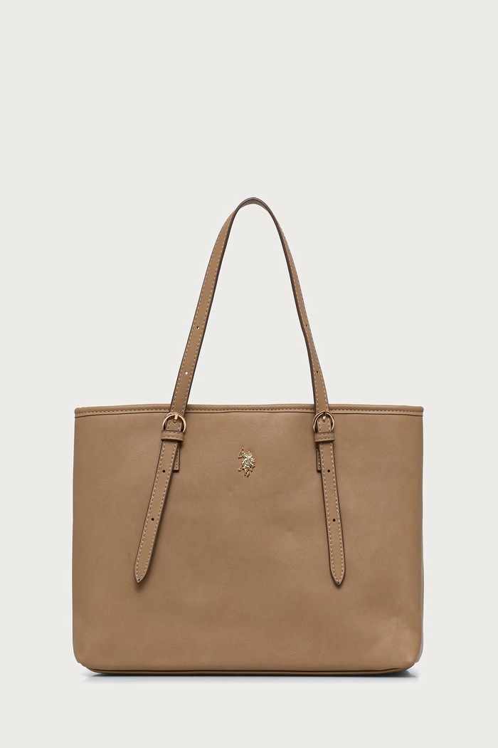 U.S. Polo Assn. Torebka shopper damska z imitacji skóry Blackstone beżowy BIU4B8935WVP