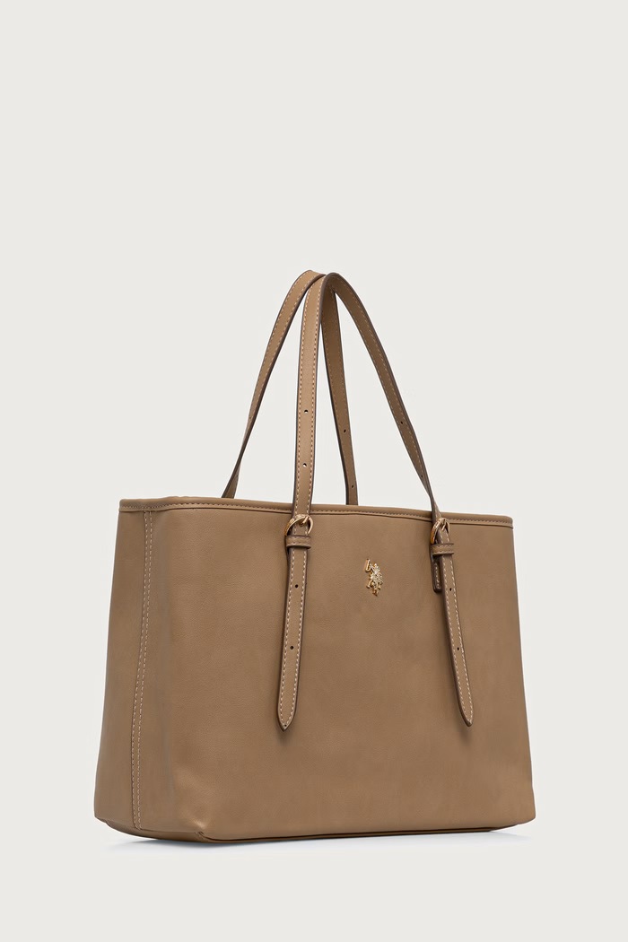 U.S. Polo Assn. Torebka shopper damska z imitacji skóry Blackstone BIU4B8935WVP beżowy AW25