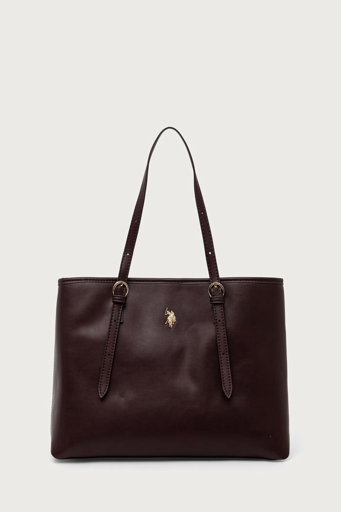 U.S. Polo Assn. Torebka shopper damska z imitacji skóry Blackstone bordowy BIU4B8935WVP
