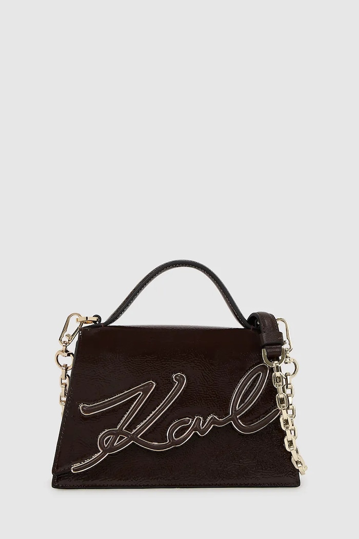 Kožená kabelka Karl Lagerfeld K/SIGNATURE usňová koža burgundské A4W30033