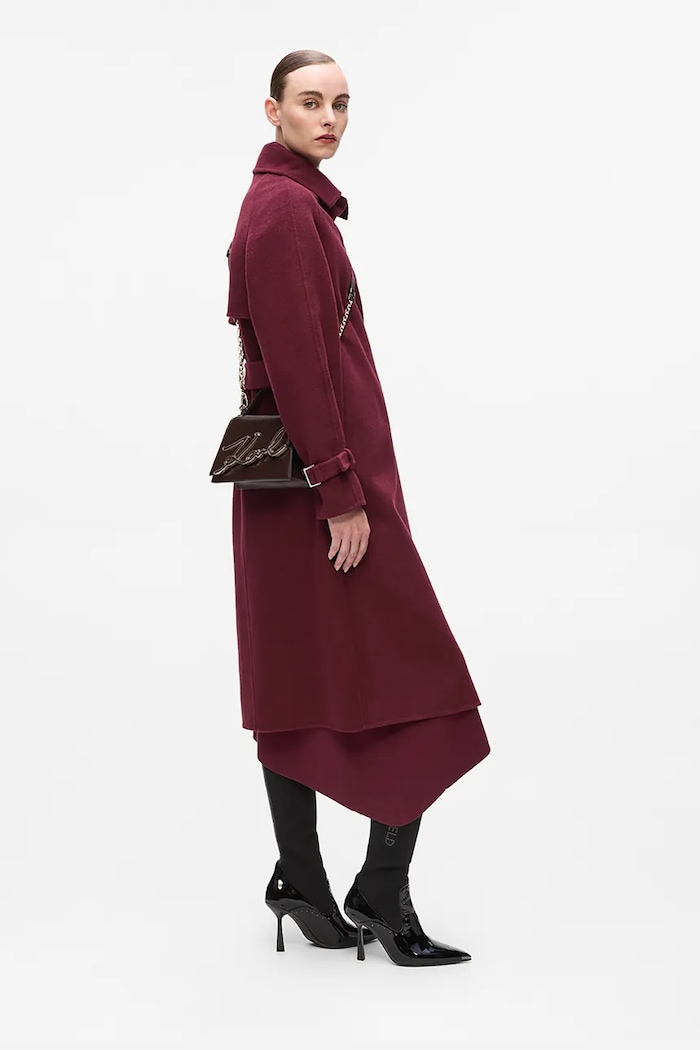 Kožená kabelka Karl Lagerfeld K/SIGNATURE A4W30033 burgundské