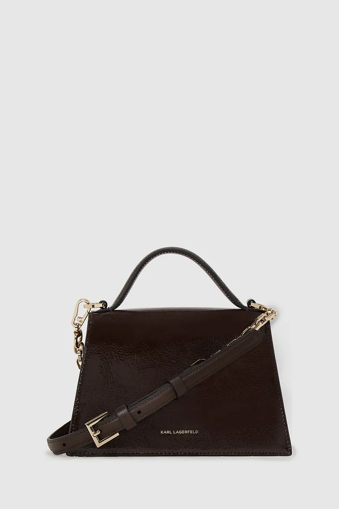Kožená kabelka Karl Lagerfeld K/SIGNATURE A4W30033 burgundské AW25