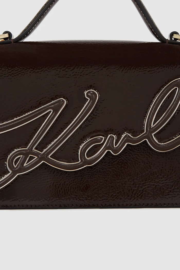 Doplnky Kožená kabelka Karl Lagerfeld K/SIGNATURE A4W30033 burgundské