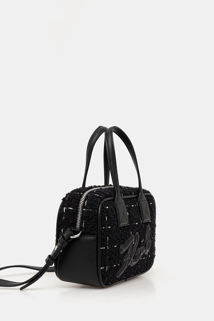 Karl Lagerfeld Geantă de mână cu lână K/SKUARE A4W30259 negru AW25