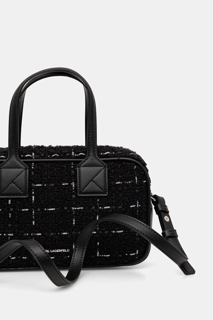 Accesorii Karl Lagerfeld Geantă de mână cu lână K/SKUARE A4W30259 negru