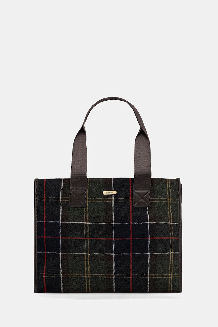 Barbour geantă de lână incape in A4 verde LBA0424