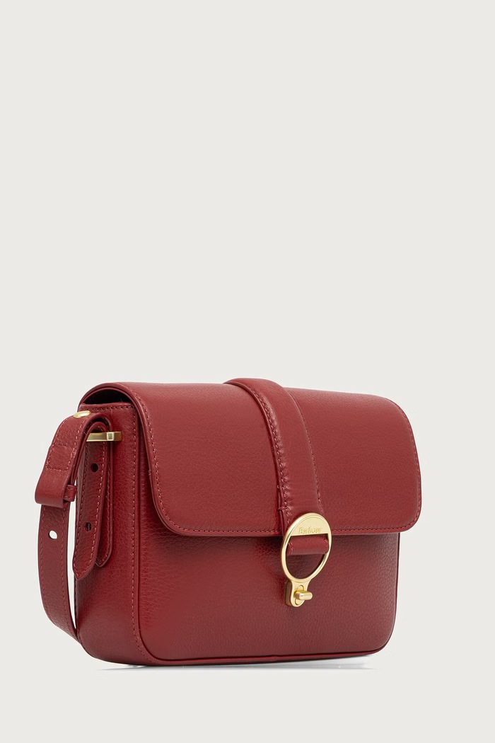 Barbour Torebka crossbody damska skórzana LBA0491 bordowy AW25