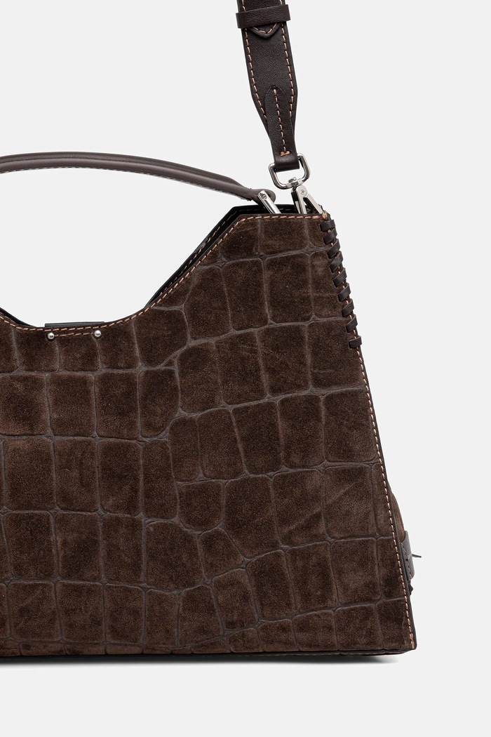Accesorii Gianni Chiarini Geantă de mână din piele întoarsă AURORA BS.11846.CM maro