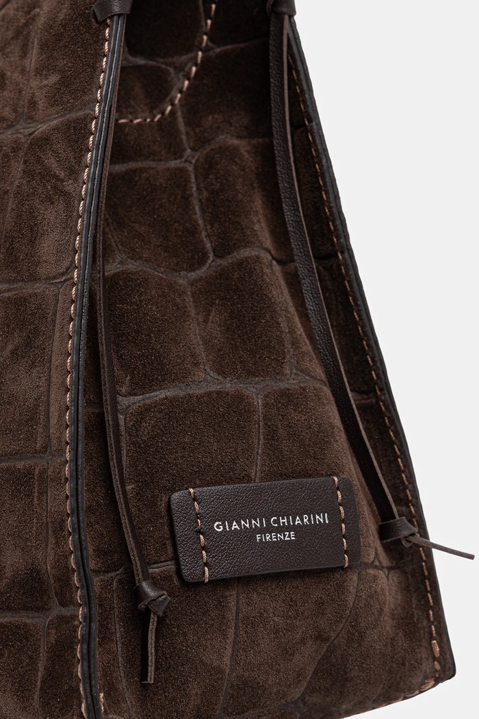 Geantă de mână din piele întoarsă AURORA Gianni Chiarini BS.11846.CM maro