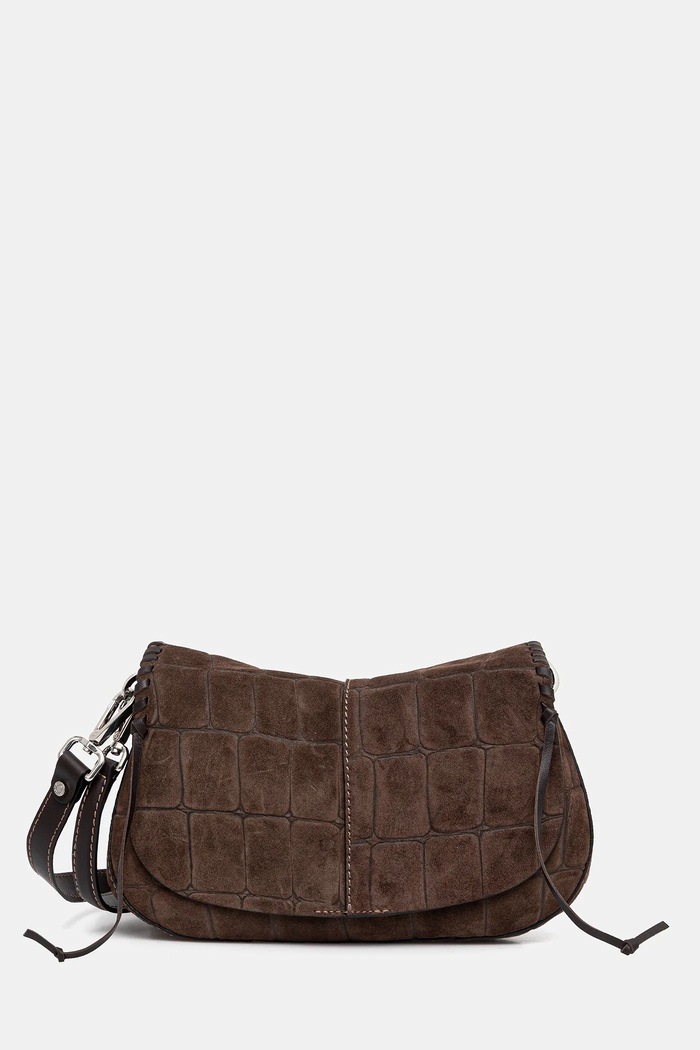 Gianni Chiarini Geantă de mână din piele întoarsă HELENA ROUND maro BS.11878.CMCOCCO