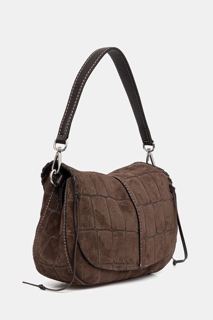 Gianni Chiarini Geantă de mână din piele întoarsă HELENA ROUND BS.11878.CMCOCCO maro AW25
