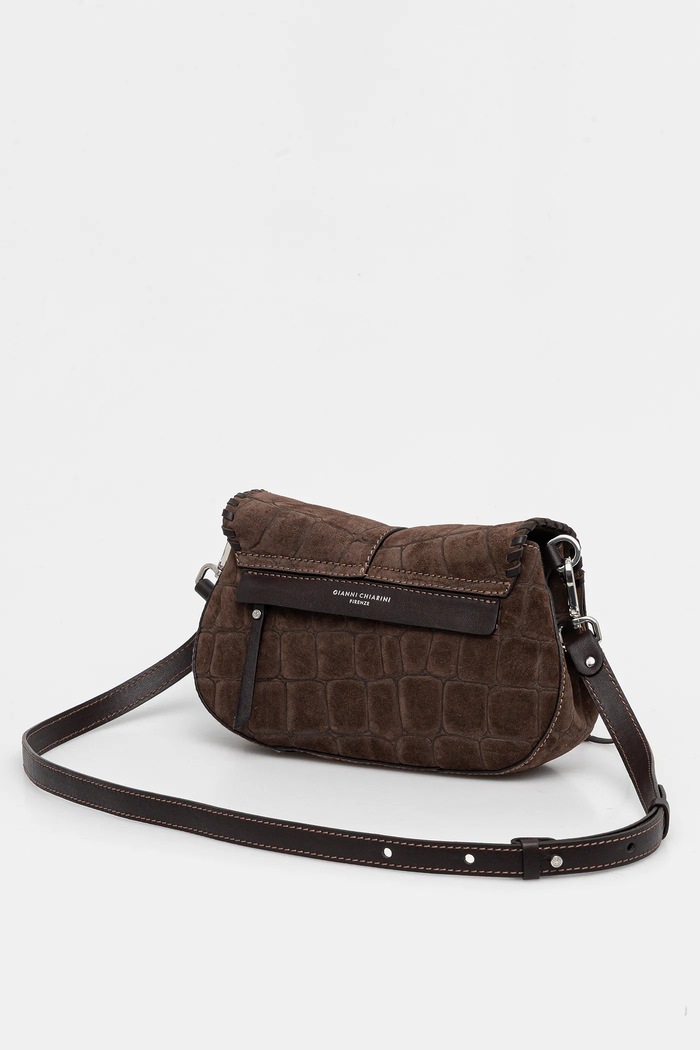 Geantă de mână din piele întoarsă HELENA ROUND Gianni Chiarini BS.11878.CMCOCCO maro