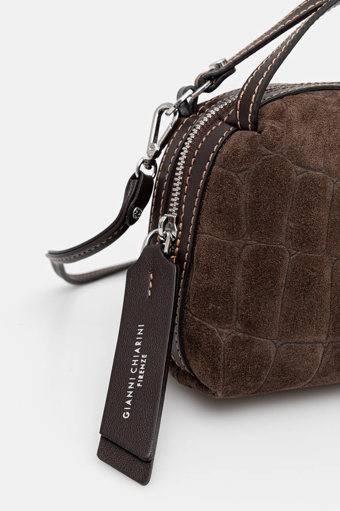 Accesorii Gianni Chiarini geantă de mână din piele întoarsă ALIFA BS.8255.CMCOCCO maro