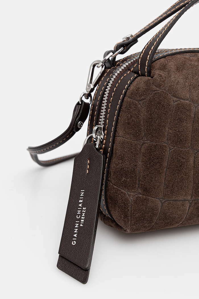 Accesorii Gianni Chiarini geantă de mână din piele întoarsă ALIFA BS.8255.CMCOCCO maro