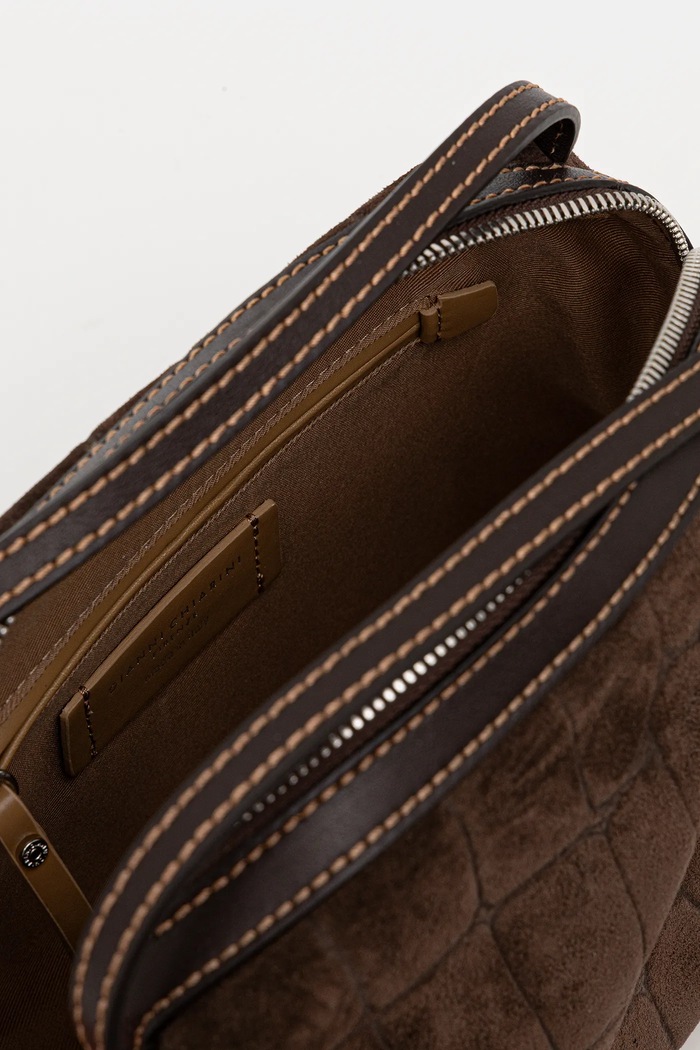 Geantă de mână din piele întoarsă ALIFA Gianni Chiarini maro BS.8258.CMCOCCO