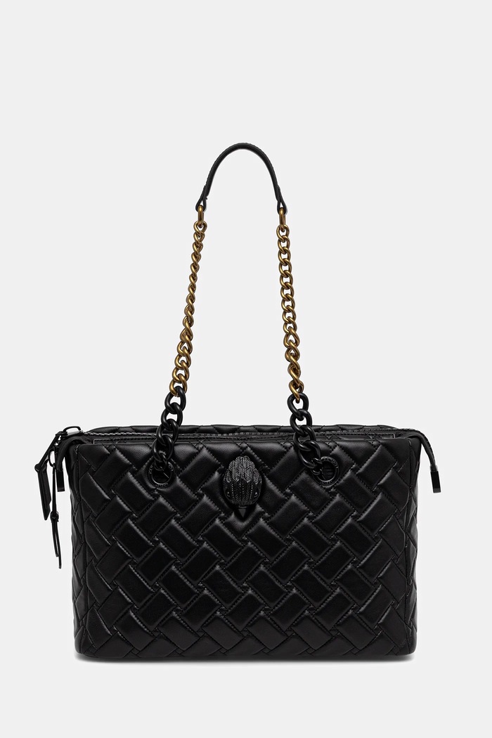 Kožená kabelka Kurt Geiger London KENSINGTON přírodní kůže černá 5018800109