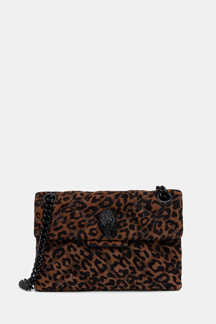 Велурена чанта Kurt Geiger London MINI KENSINGTON велур кафяв 5017339289