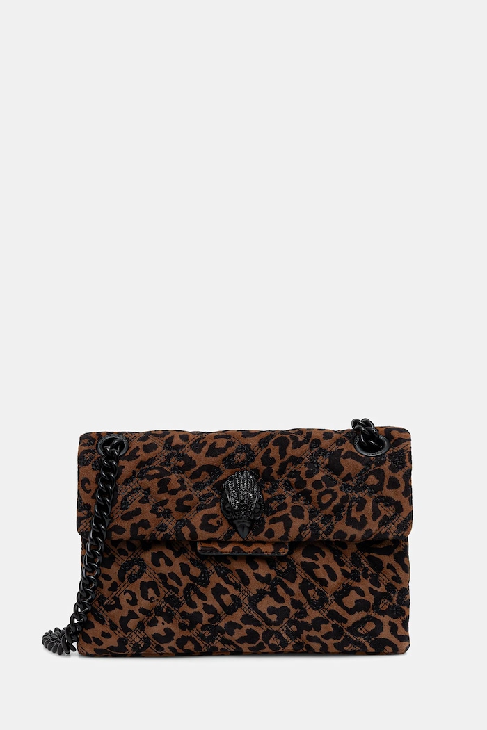 Велурена чанта Kurt Geiger London MINI KENSINGTON велур кафяв 5017339289