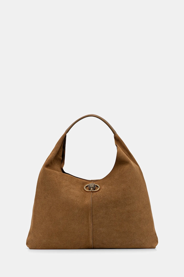 Кожена чанта Kurt Geiger London CHELSEA велур зелен 5049733209