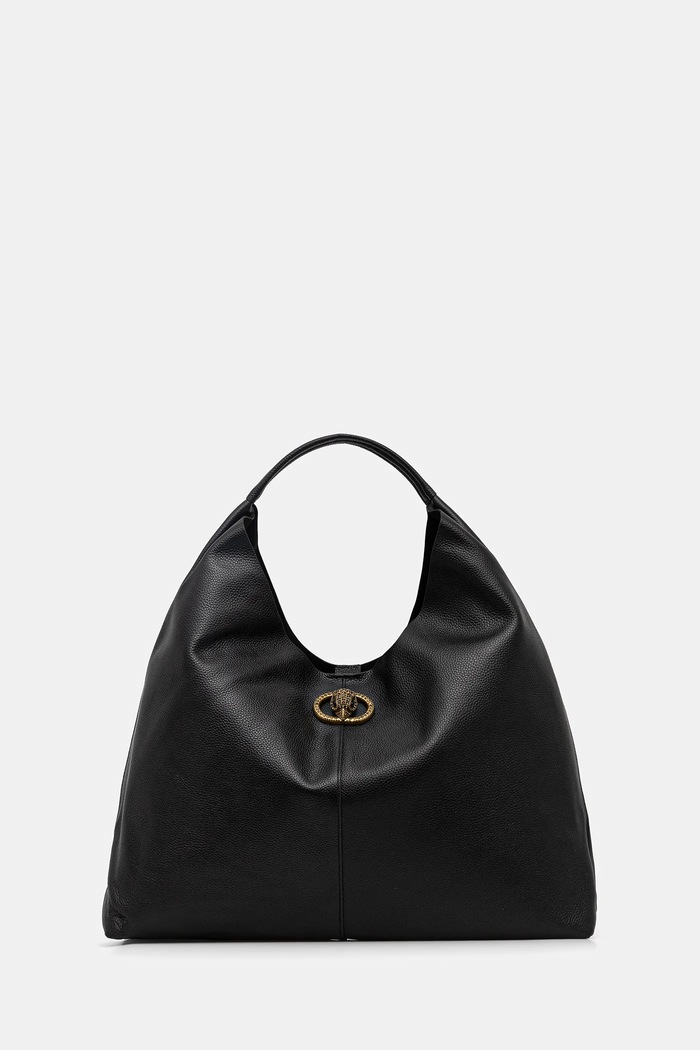 Kožená kabelka Kurt Geiger London CHELSEA usňová koža čierna 5049700109