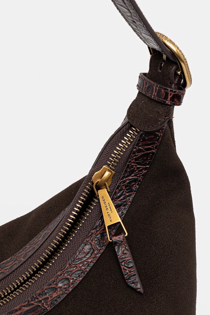 Geantă de mână din piele întoarsă CHELSEA Kurt Geiger London maro 4978931219