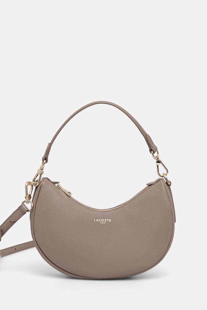 Lacoste poșetă de piele uni maro NF5101PH