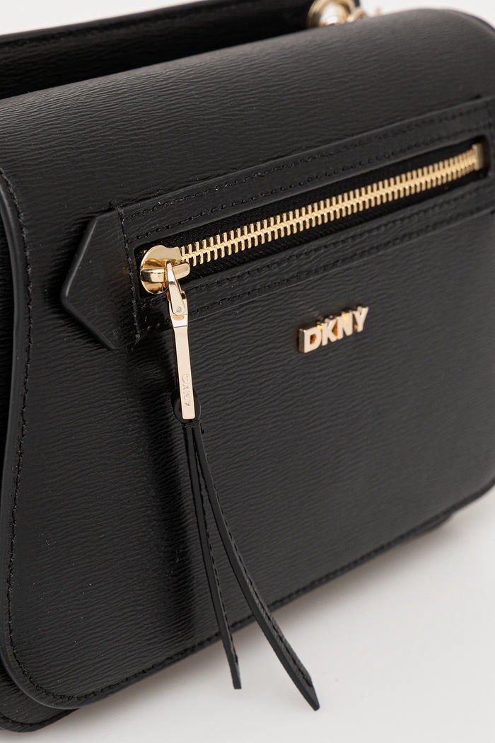 Kožená kabelka Dkny BRYANT čierna R5333M02