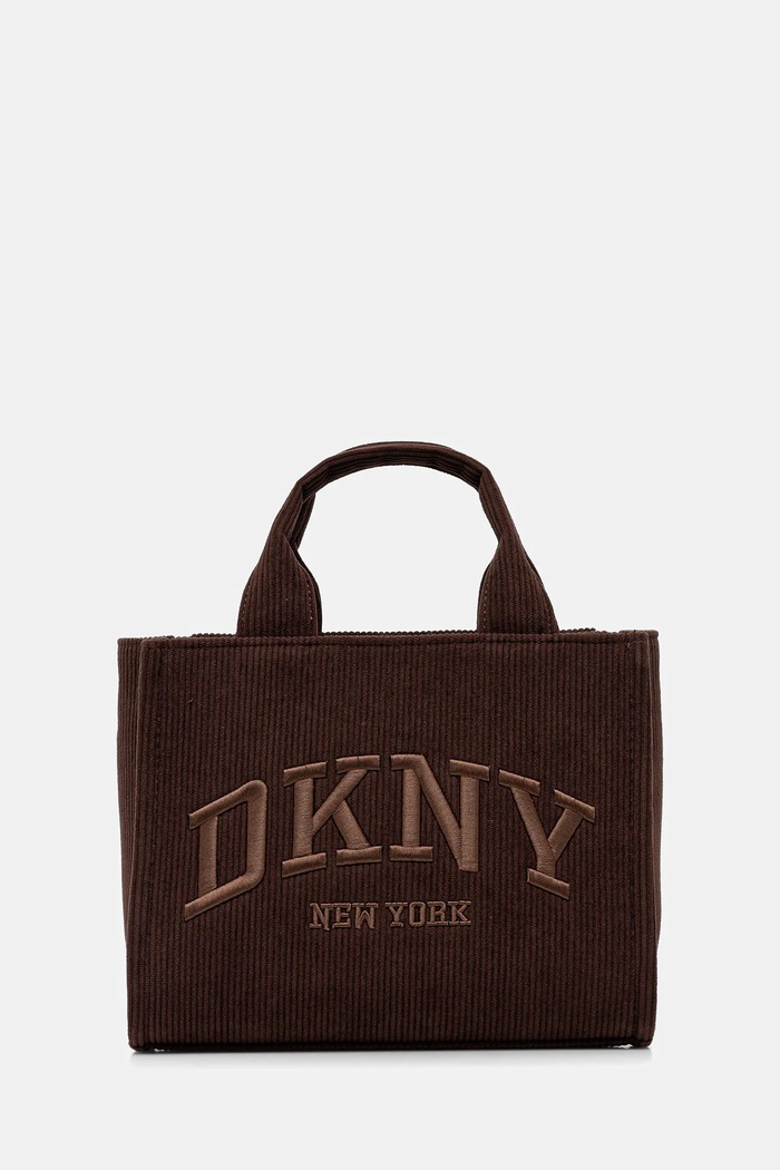 DKNY Geantă din catifea HADLEE maro R53ADC80