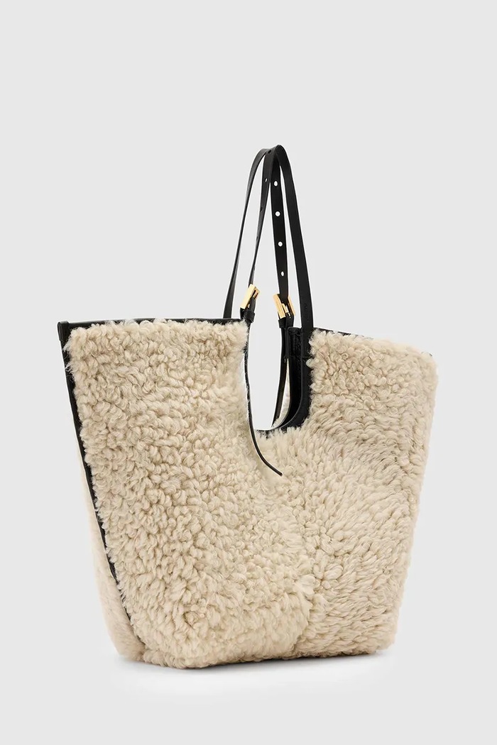 AllSaints torebka wełniana ARA W216XD beżowy AW25