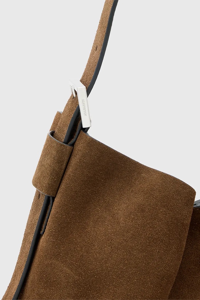 Geantă de mana din piele întoarsă ASHA AllSaints W368XD maro