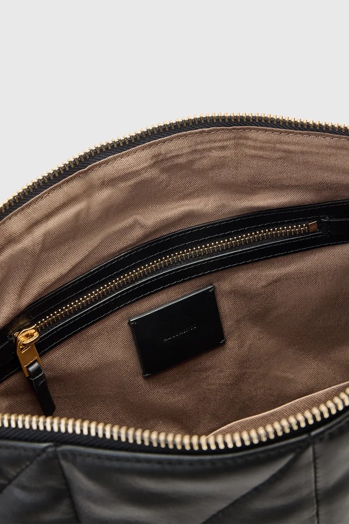 Kožená kabelka AllSaints EDBURY čierna W345XD