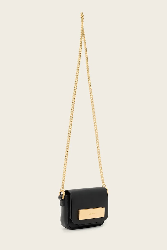 Кожена чанта AllSaints ETTA W340XD черен AW25