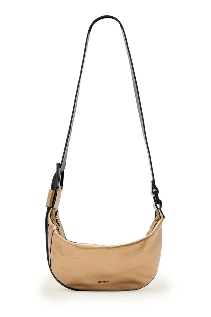 Kožna torba AllSaints LUNA bez uzorka zlatna W194XD