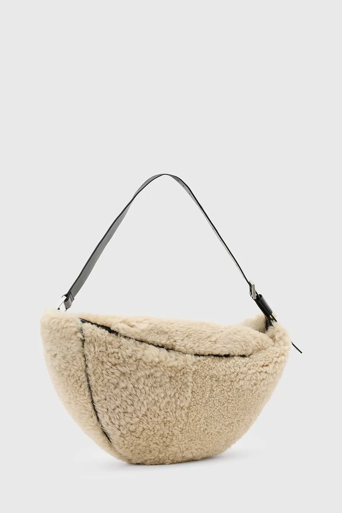 Doplnky Kožená kabelka AllSaints LUNA W217XD béžová