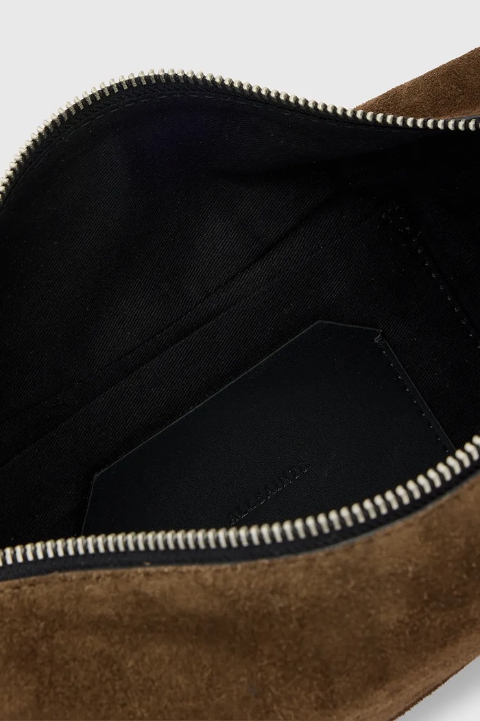 AllSaints geantă de mana din piele întoarsă LUNA maro W350XD